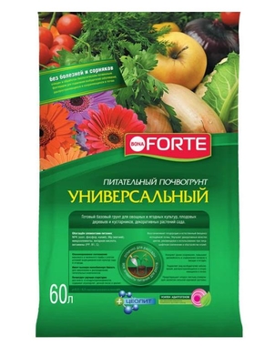 Питательный почвогрунт УНИВЕРСАЛЬНЫЙ Bona Forte, 60 л
